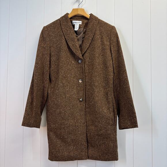 Vintage Bonnie & Norma Womens 90s Academia Hipster Coat Size 8 Chocolate Brown - Picture 1 of 8